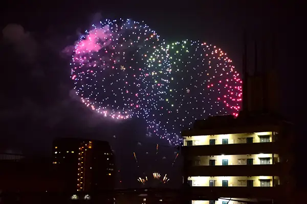 ルーフバルコニーから見た花火