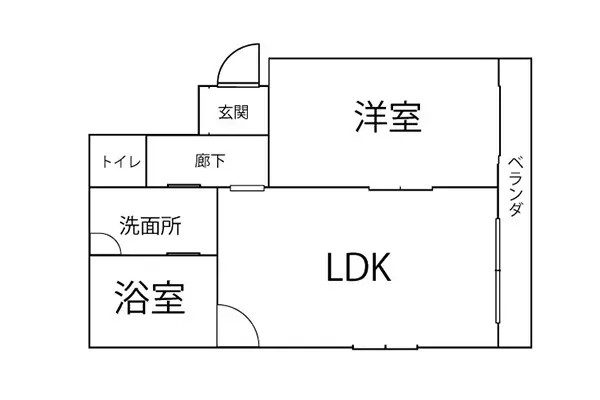 1LDKの間取り図