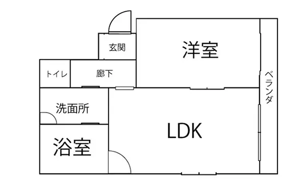 1LDKの間取り図