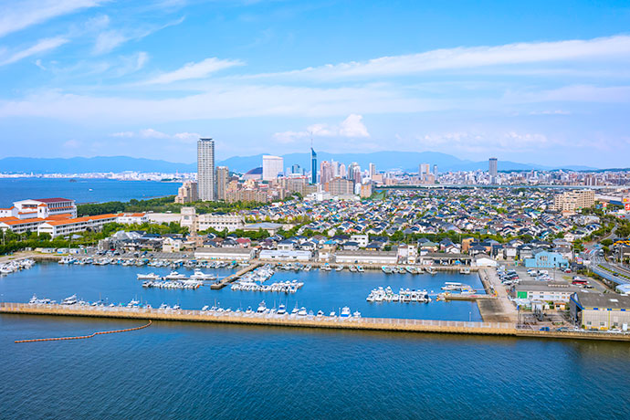 姪浜の美しい風景